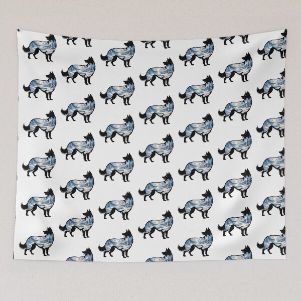 Item preview, Border Collie Double Exposure Winter Mountain Landscape Silhouette designed and sold by TheAnimalZ00.