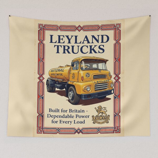 Item preview, British Leyland 1950s Style Vintage Advert designed and sold by Dimensionality.