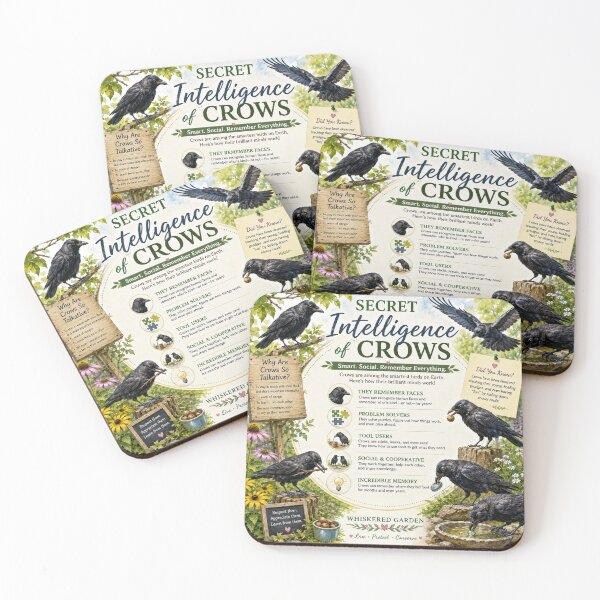 Item preview, Secret Intelligence of Crows | Discover Nature's Smartest Birds | Wildlife Education Art designed and sold by Whiskered Garden Studio.