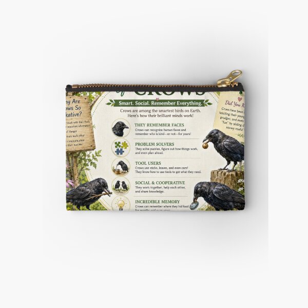 Item preview, Secret Intelligence of Crows | Discover Nature's Smartest Birds | Wildlife Education Art designed and sold by Whiskered Garden Studio.