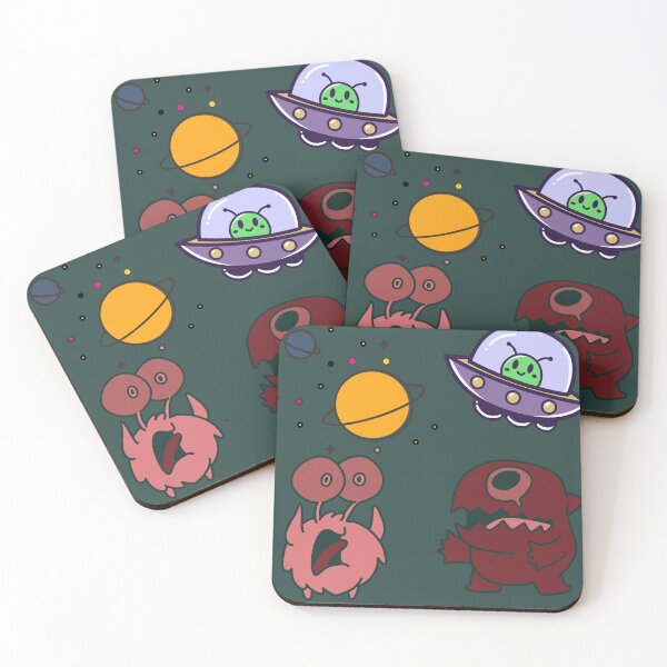 Item preview, Cute Space Monsters Sticker Pack | Kawaii Alien & UFO Cartoon Collection designed and sold by Emanartstudio14.