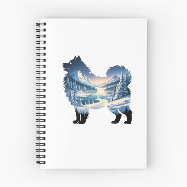 Item preview, Samoyed Dog Double Exposure Winter Mountain Landscape Silhouette designed and sold by TheAnimalZ00.