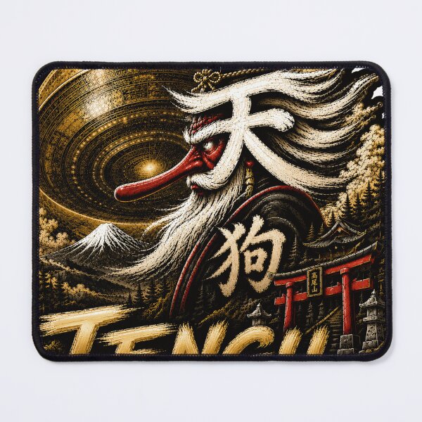 Item preview, TENGU Kanji Art - Platinum Gold Edition Ancient Contact UFO Japanese Vintage Yokai Art designed and sold by Handcan.