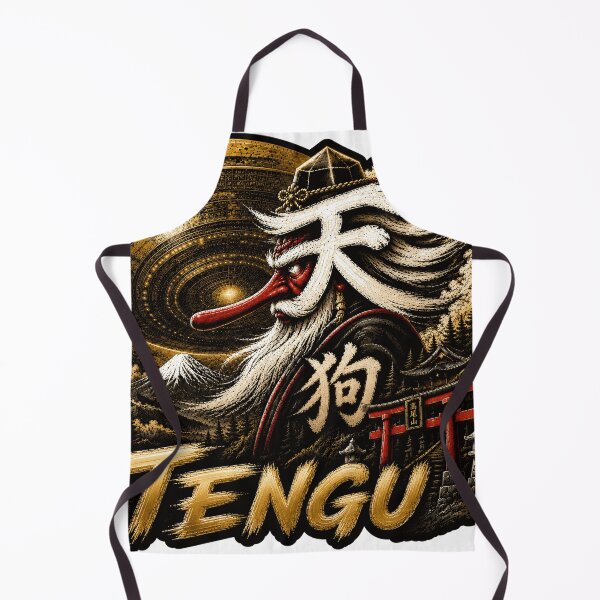 Item preview, TENGU Kanji Art - Platinum Gold Edition  Ancient Contact UFO  Japanese Vintage Yokai Art designed and sold by Handcan.