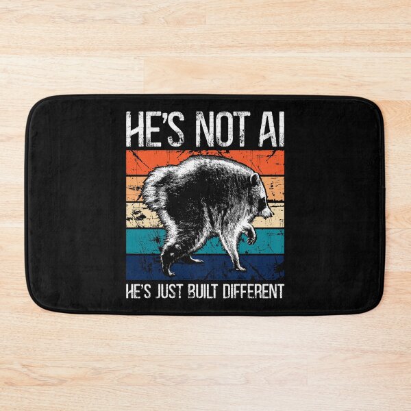 Item preview, He's Not AI He's Just Built Different Funny Vintage Raccoon Retro designed and sold by Dolphin Graphic.