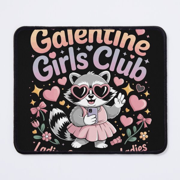Item preview, Galentine Girls Club Ladies Celebrating Ladies Cute Raccoon Valentine Design designed and sold by Kellanfrost33.