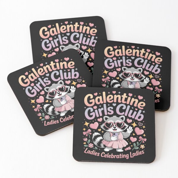 Item preview, Galentine Girls Club Ladies Celebrating Ladies Cute Raccoon Valentine Design designed and sold by Kellanfrost33.
