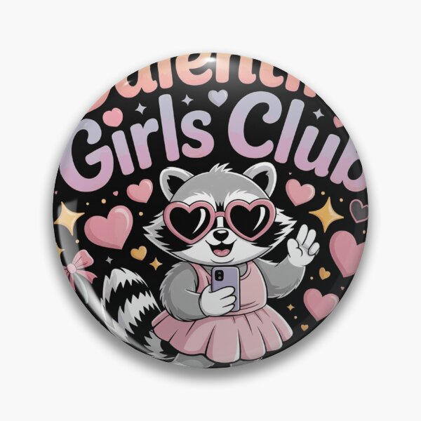 Item preview, Galentine Girls Club Ladies Celebrating Ladies Cute Raccoon Valentine Design designed and sold by Kellanfrost33.