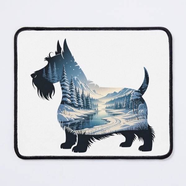 Item preview, Scottie Dog Double Exposure Winter Mountain Landscape Silhouette - Scottish Terrier  designed and sold by TheAnimalZ00.