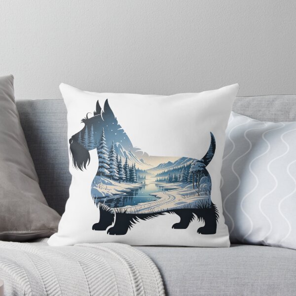 Item preview, Scottie Dog Double Exposure Winter Mountain Landscape Silhouette - Scottish Terrier  designed and sold by TheAnimalZ00.