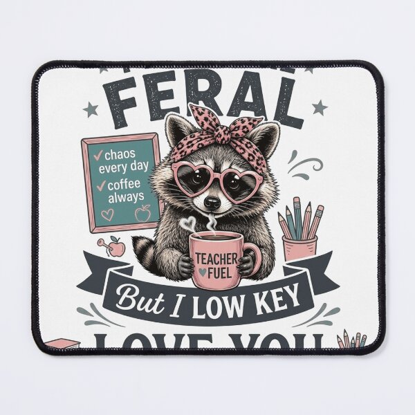 Item preview, Y’all Were Feral but I Lowkey Love You Teacher Fuel Raccoon Coffee Design designed and sold by Kellanfrost33.