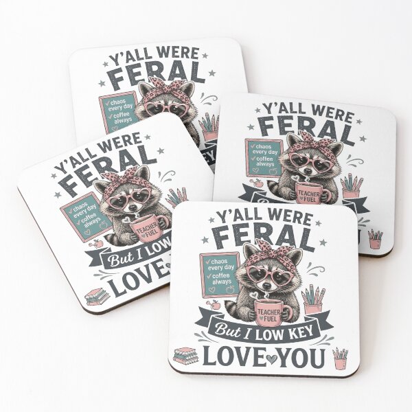 Item preview, Y’all Were Feral but I Lowkey Love You Teacher Fuel Raccoon Coffee Design designed and sold by Kellanfrost33.