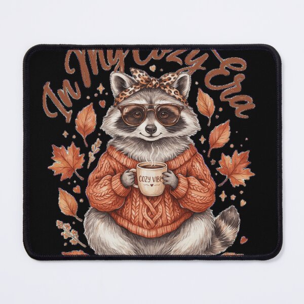 Item preview, In My Cozy Era Cute Raccoon with Coffee and Autumn Sweater Design designed and sold by Kellanfrost33.