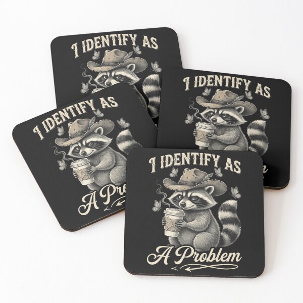Item preview, I Identify As A Problem Funny Raccoon Humor Sarcastic Saying  designed and sold by CF_VintageDesign.