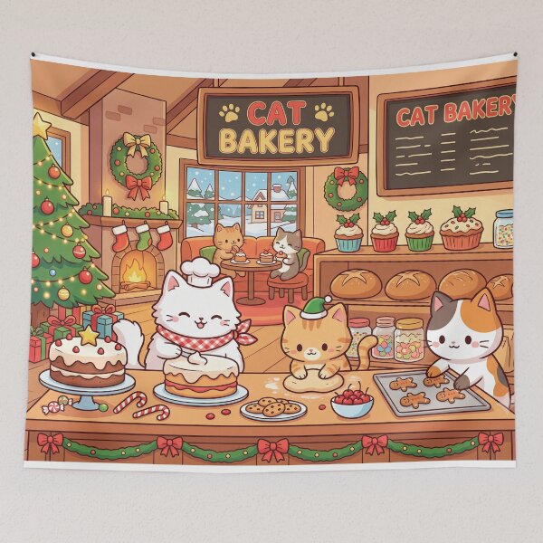 Item preview, Cozy Christmas Cat Bakery Holiday Activity designed and sold by Softie Sticker Studio.