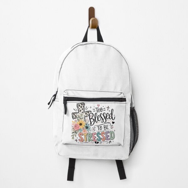 Item preview, Too Blessed to Be Stressed, Christian Inspirational Quote designed and sold by graphic-genie.