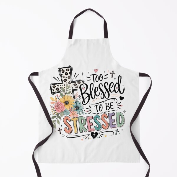 Item preview, Too Blessed to Be Stressed, Christian Inspirational Quote designed and sold by graphic-genie.