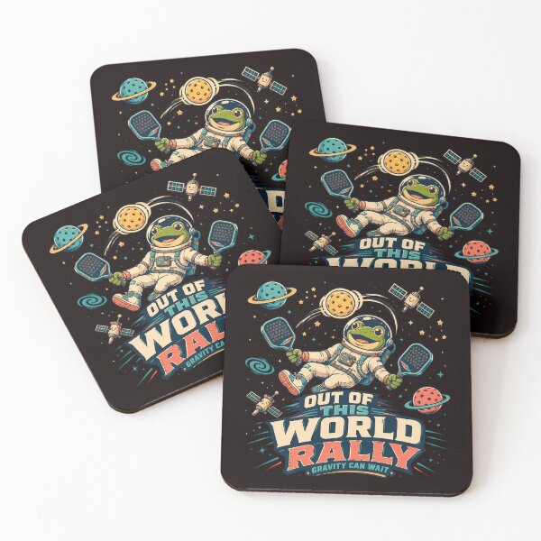 Item preview, cute frog playing pickleball in space designed and sold by Rally Forge.