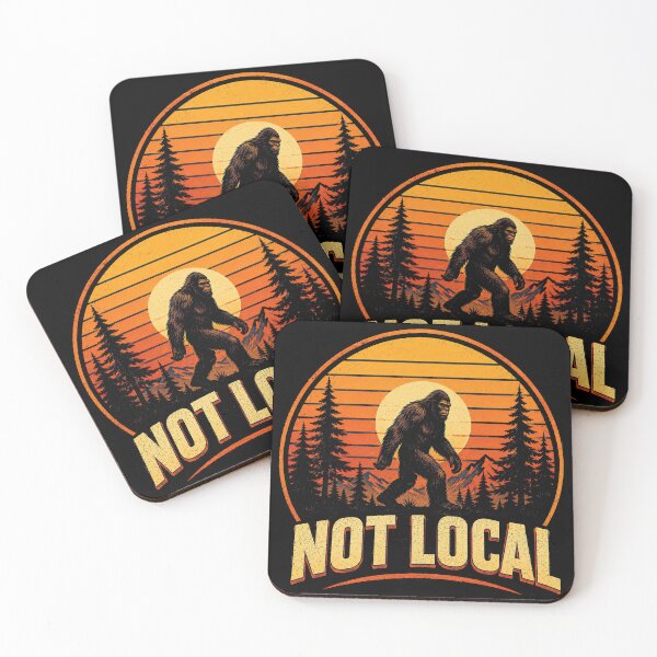 Item preview, Not Local Bigfoot - Retro Sunset Outdoor Humor designed and sold by obstinator.