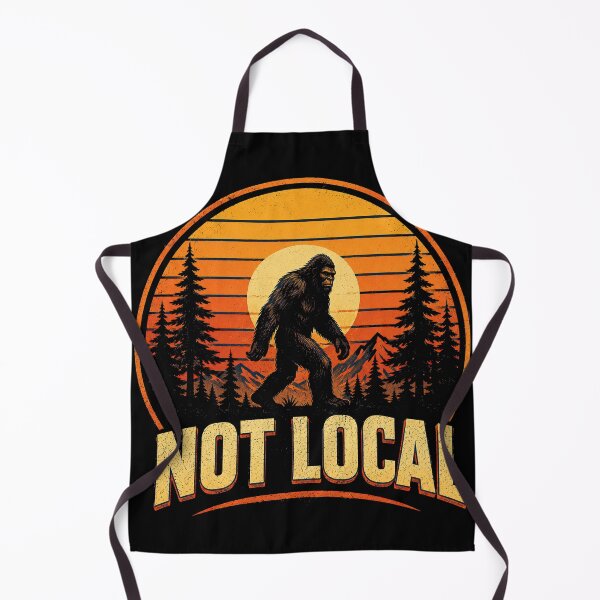 Item preview, Not Local Bigfoot - Retro Sunset Outdoor Humor designed and sold by obstinator.