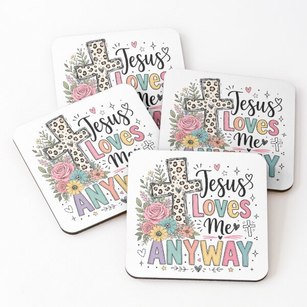 Item preview, Christian Inspirational Quote, Jesus Loves Me Anyway Christian Floral Cross designed and sold by graphic-genie.