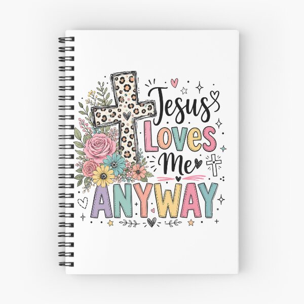 Item preview, Christian Inspirational Quote, Jesus Loves Me Anyway Christian Floral Cross designed and sold by graphic-genie.