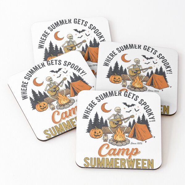 Item preview, Where Summer Gets Spooky Camp Summerween Skeleton Campfire Adventure Design designed and sold by Phil Ben.