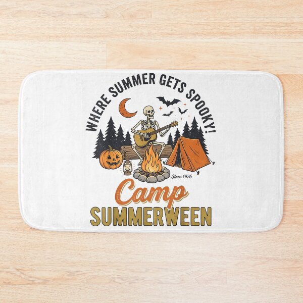 Item preview, Where Summer Gets Spooky Camp Summerween Skeleton Campfire Adventure Design designed and sold by Phil Ben.