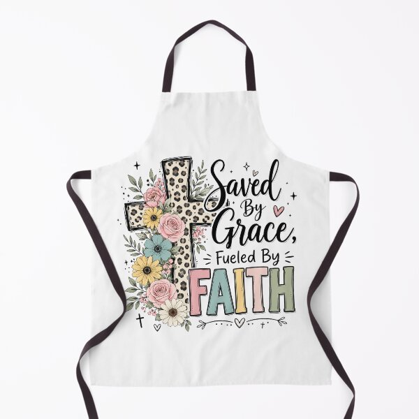 Item preview, Christian Inspirational Quote, Saved by Grace Fueled by Faith Christian Floral Cross designed and sold by graphic-genie.