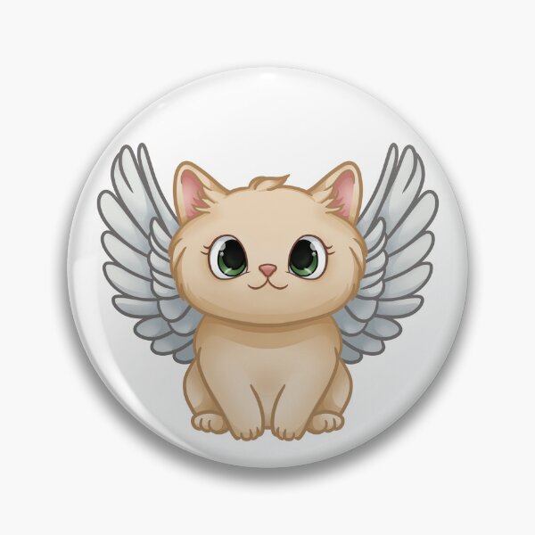 Item preview, Cute Angel Cat with Wings Kawaii Cartoon Illustration designed and sold by vasetti-press.