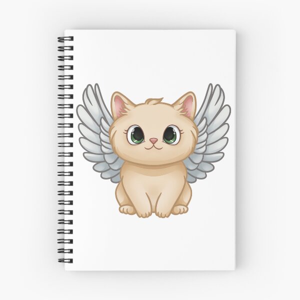 Item preview, Cute Angel Cat with Wings Kawaii Cartoon Illustration designed and sold by vasetti-press.