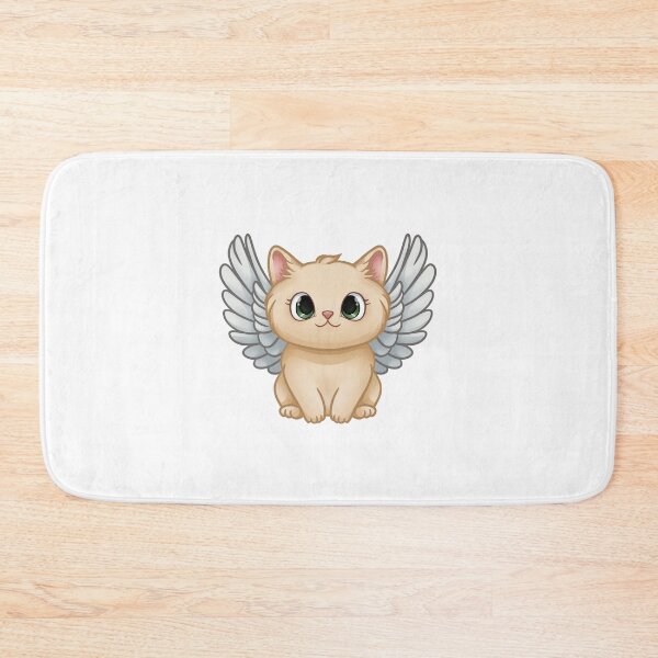 Item preview, Cute Angel Cat with Wings Kawaii Cartoon Illustration designed and sold by vasetti-press.