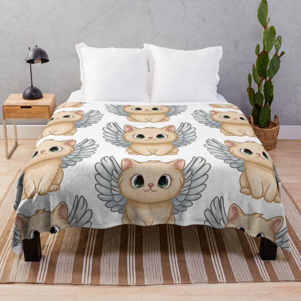 Item preview, Cute Angel Cat with Wings Kawaii Cartoon Illustration designed and sold by vasetti-press.