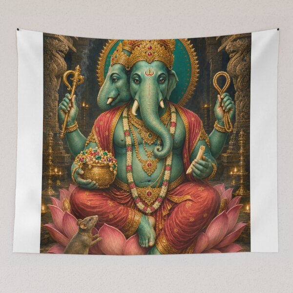 Item preview, 32 Forms of Ganesha - Dvimukha Ganapati – Two-Faced Lord of Divine Foresight  designed and sold by Homyar.