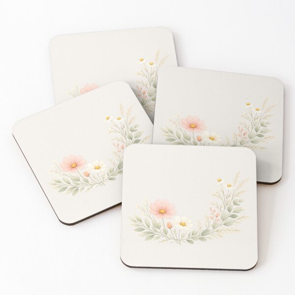 Item preview, Minimalist Wildflower Botanical Corner Bouquet | Scandinavian Floral Line Art | Soft Watercolor Nature Illustration designed and sold by MCV-Designs.