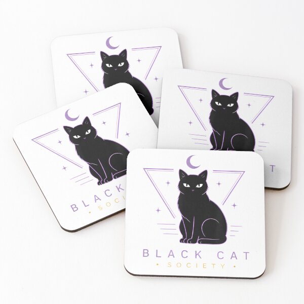 Item preview, Black Cat Society Minimal Witchcore Moonlight Gothic Halloween Aesthetic Design designed and sold by Chaya Reid.