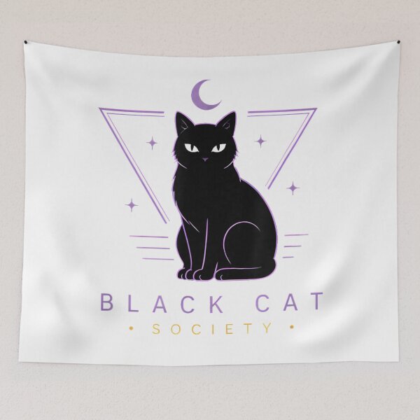 Item preview, Black Cat Society Minimal Witchcore Moonlight Gothic Halloween Aesthetic Design designed and sold by Chaya Reid.