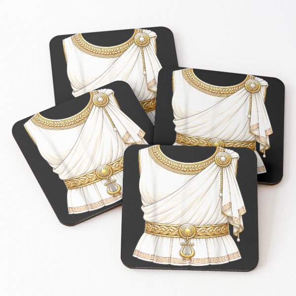 Item preview, Elegant Ancient Greek Roman Toga Costume With Golden Laurel Details designed and sold by Chaya Reid.