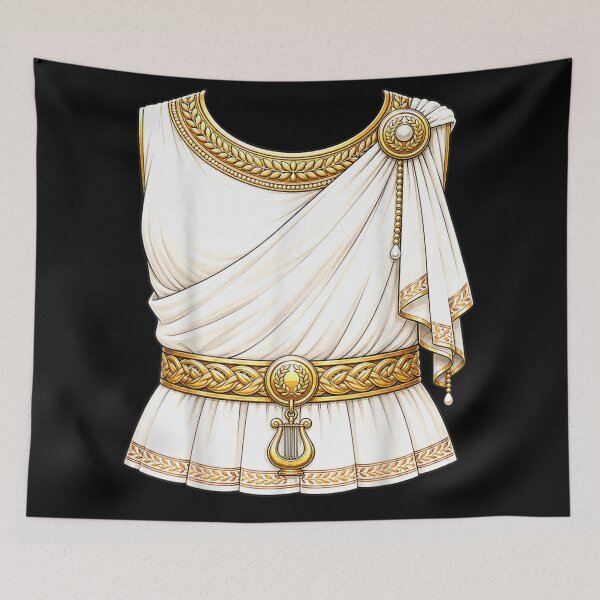 Item preview, Elegant Ancient Greek Roman Toga Costume With Golden Laurel Details designed and sold by Chaya Reid.