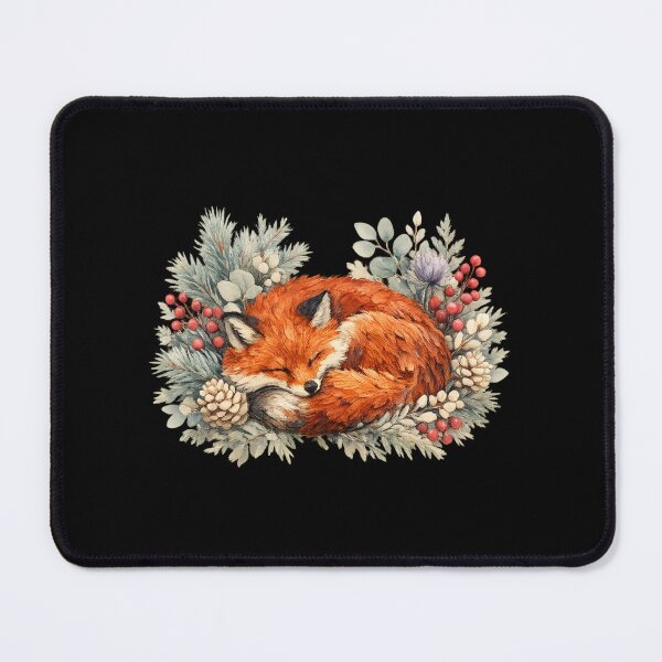 Item preview, Fox In The Frosted Pines, Cottagecore Winter Botanical Tee designed and sold by PhylonBoxx.