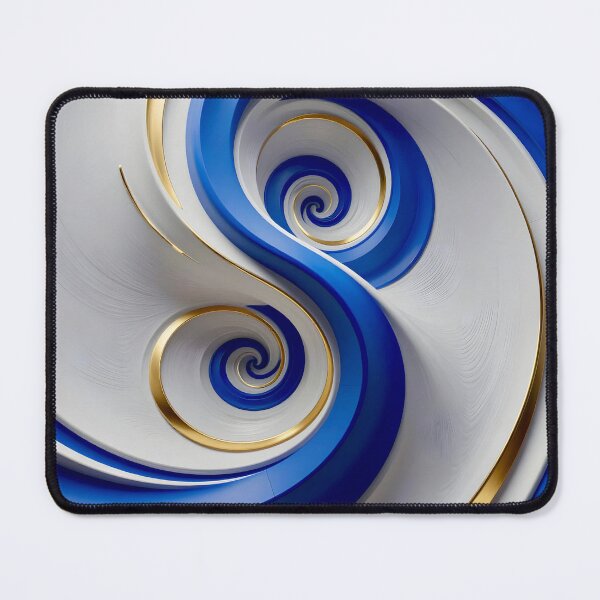 Item preview, Swirling Blue and Gold Spirals designed and sold by Vicky Brago-Mitchell®.