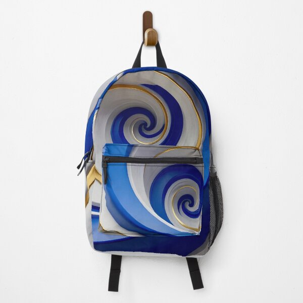 Item preview, Swirling Blue and Gold Spirals designed and sold by Vicky Brago-Mitchell®.