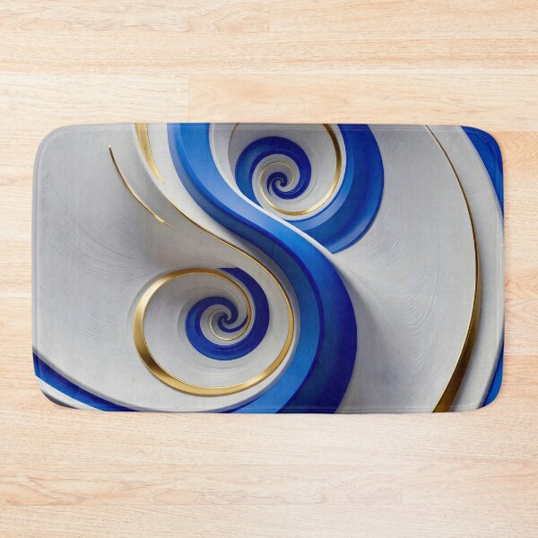 Item preview, Swirling Blue and Gold Spirals designed and sold by Vicky Brago-Mitchell®.