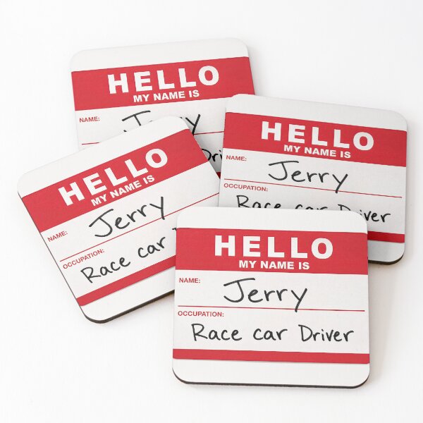 Item preview, Hello My Name Is Jerry Race Car Driver - Primus Name Tag designed and sold by obstinator.
