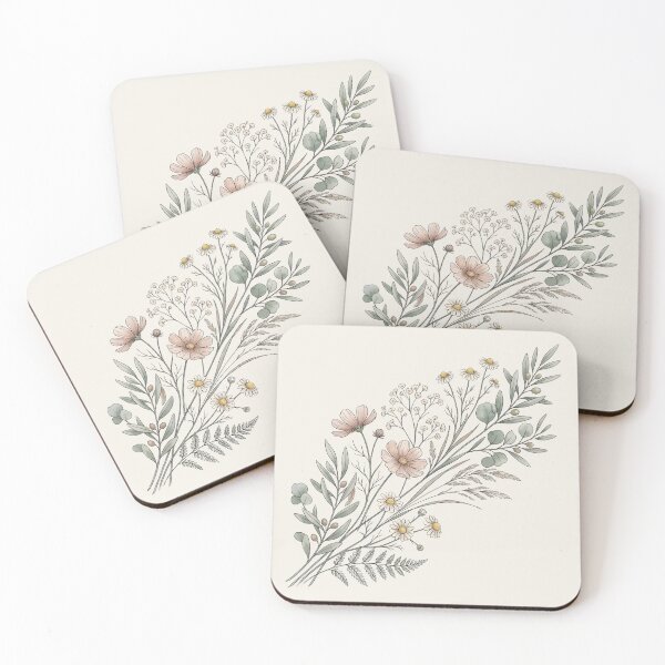 Item preview, Minimalist Wildflower Botanical Spray | Scandinavian Floral Illustration | Neutral Nature Bouquet designed and sold by MCV-Designs.