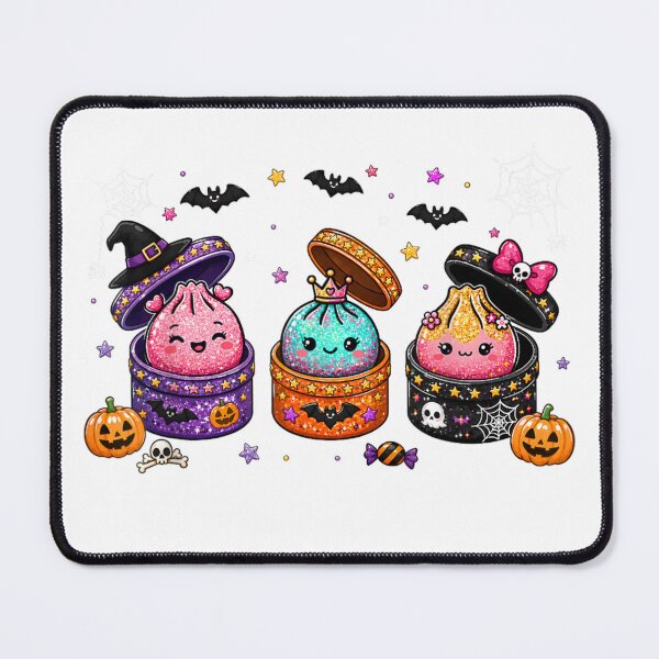 Item preview, Cute Halloween Dumplings Popping From Magical Witch Surprise Gift Boxes designed and sold by Daisy Grimes.