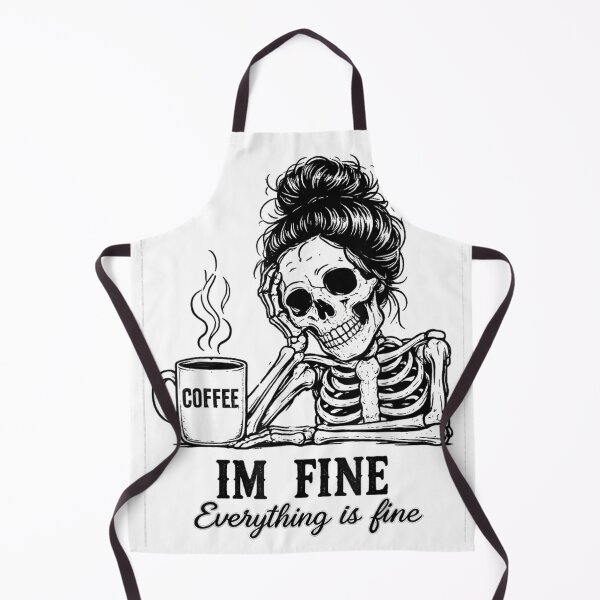 Item preview, Funny Coffee Skeleton Everything Is Fine Gothic Halloween Morning Mood designed and sold by StanaLuis.
