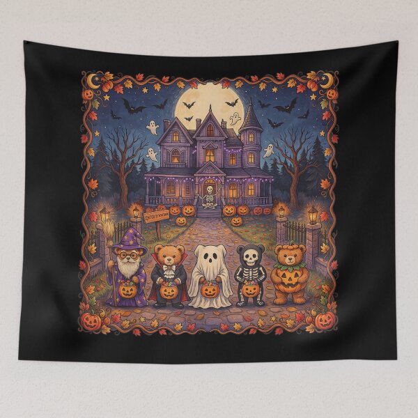 Item preview, Adorable Haunted House Teddy Bear Halloween Trick Or Treat Night designed and sold by StanaLuis.