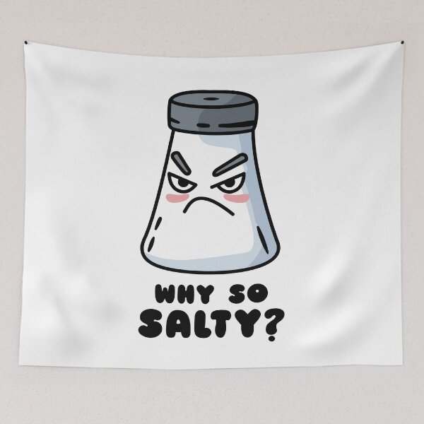 Item preview, Angry salt shaker cartoon – Why so salty? Funny salty design designed and sold by messy-nessie.