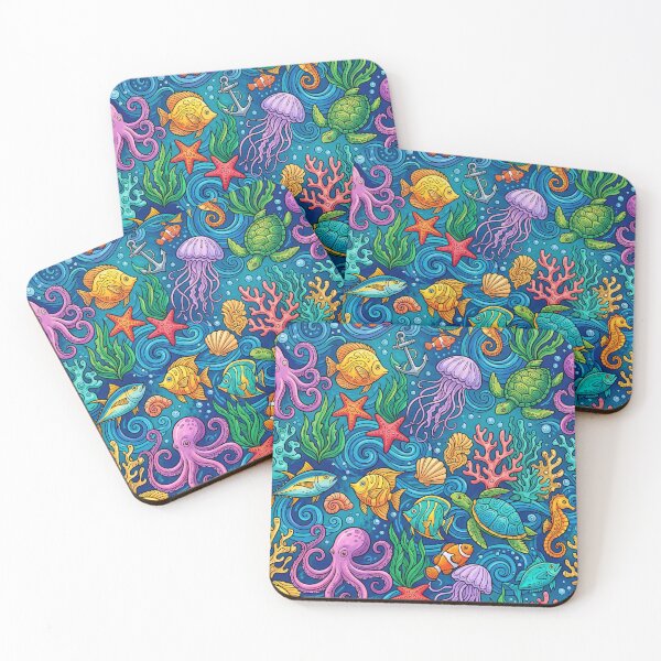 Item preview, Tropical Sea Creatures & Coral designed and sold by YanezFranco.